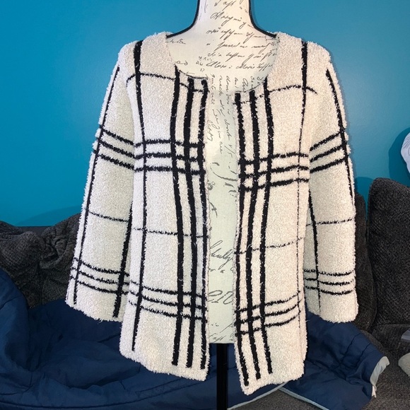 Chico's Sweaters - Chico’s Collarless Open Front Cardigan, Size 2